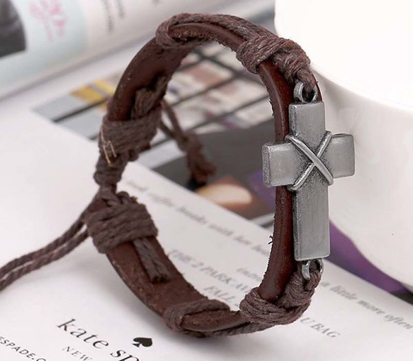 

alloy retro jewelry spot genuine bracelet leather christian cross bracelets with hand ing