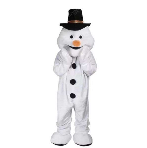 Costume della mascotte del pupazzo di neve felice di Halloween di alta qualità Personalizza il personaggio a tema Anime della peluche del fumetto Formato adulto Costume da carnevale di Natale