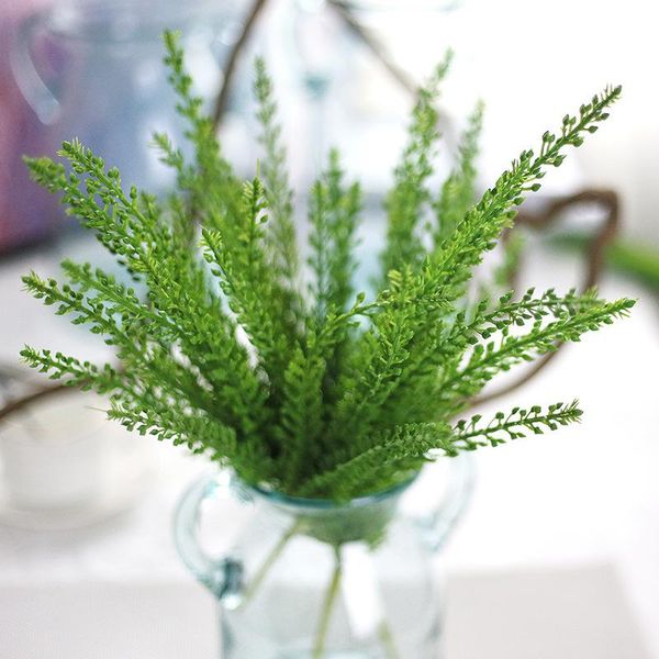 

decorative flowers & wreaths one bunch green grass artificial plants for plastic household store dest rustic decoration clover plant table s