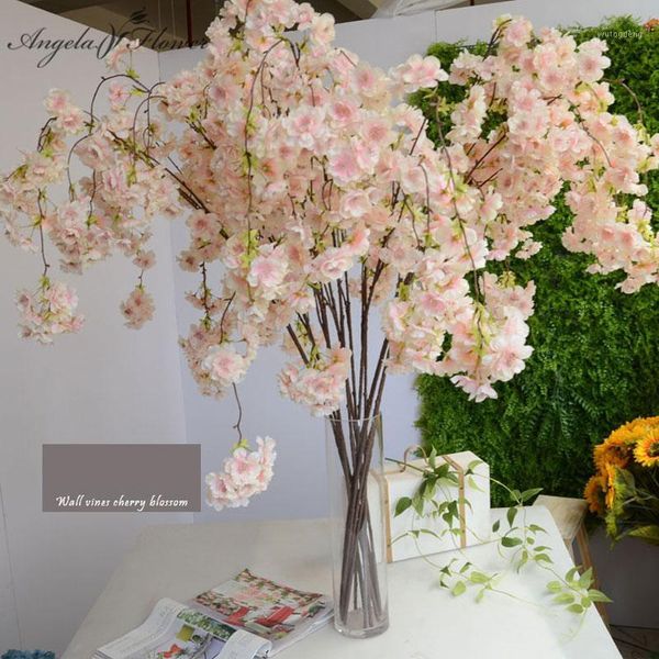 

big136cm artificial cherry blossom vines oriental home wedding garden party shop decor chriatmas luxurious cherry fake flores1
