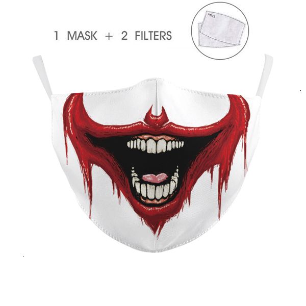 

mouth day grimace all printing hd saints' 3d pattem face mask adults reusable protective pm2.5 wbk5