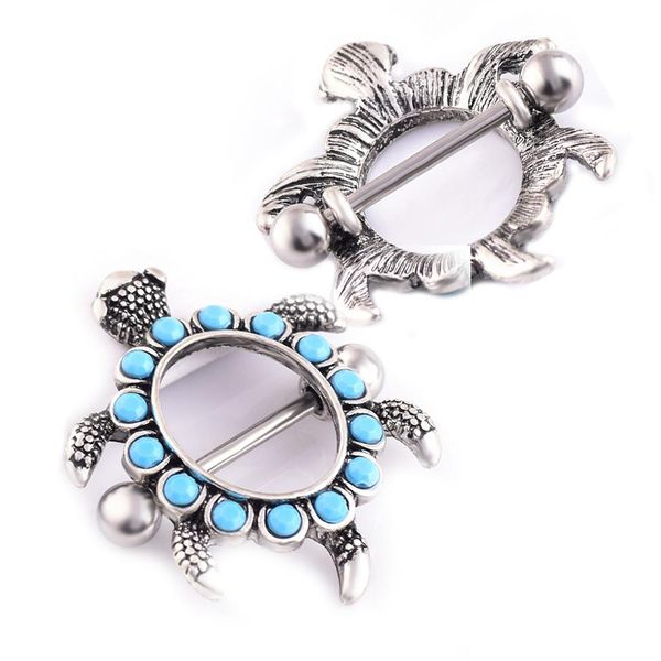 

1 шт. кольцо соска. 2020 новая личность синий опал камень животных формы груди кольцо перфорированный соска ювелирные изделия новая уникальн, Black