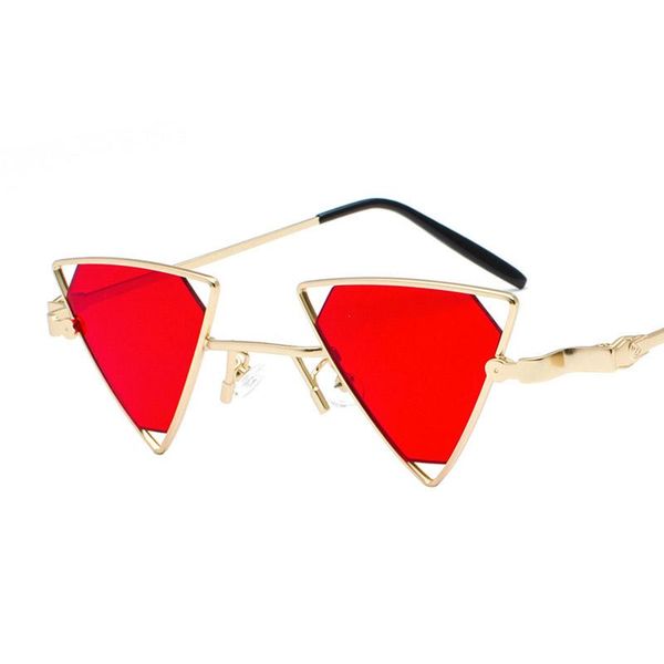 

sunglasses triangle men vintage metal gold small sun glasses for women summer beach accessories uv400, White;black