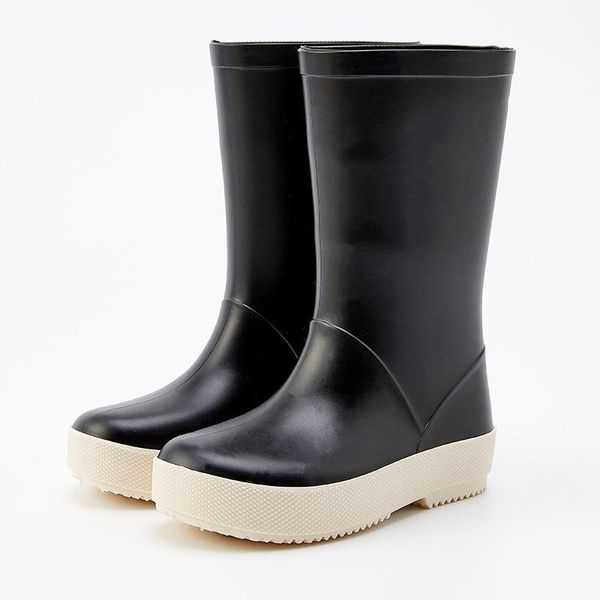 

boots rain kids girl boy solid color children' rubber kalosze dla dzieci waterproof baby water shoes, Black;grey