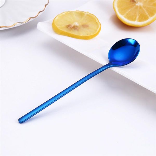 

aihogard 13cm round stainless steel coffee spoon with long handle dessert ice fruit spoon teaspoons kitchen accessories h bbyjwy