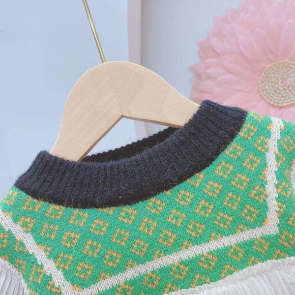 

winter 2020 girls' new foreign t-neck sle children's pullover knitted bottomed baby warm sweater nj455cl3, Blue