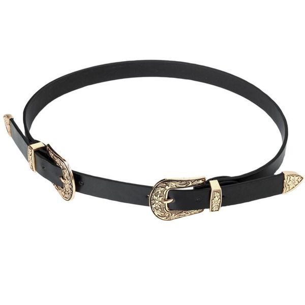 

nanaco metal pin double buckle women's belts vintage strap brand designer genuine leather jeans belt for woman, Black;brown