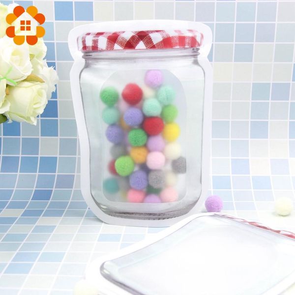

30pcs creative mason bottles bags convenient pe nuts cookies candy snacks sealed plastic bag home decoration storage supplies wmtyav mywjqq