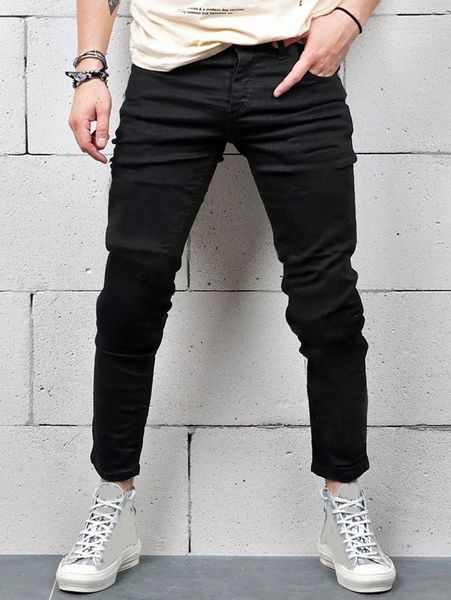 

men slant pocket skinny jeans p2az#, Blue