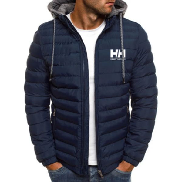 

мужская хлопчатобумажная одежда утолщение осени зимние сращивания куртки мужчины теплые пальто hh печать мода повседневная капюшона пальто, Black