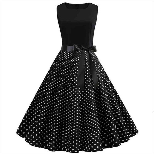 

black white patchwork polka dot summer dress women vintage 50s 60s pin up rockabilly dress plus size robe party office, Black;gray