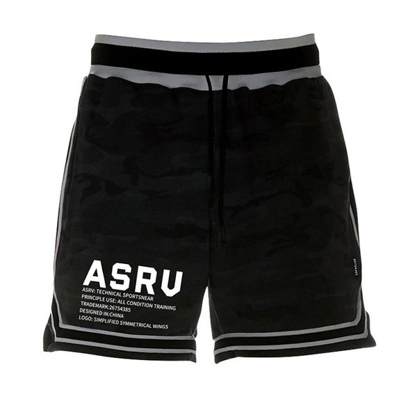 

новые мужские спортивные шорты asrv корейский свободные прямые многофункциональные управляющие обучение фитнес быстрые сухие брюки на открыт, White;black