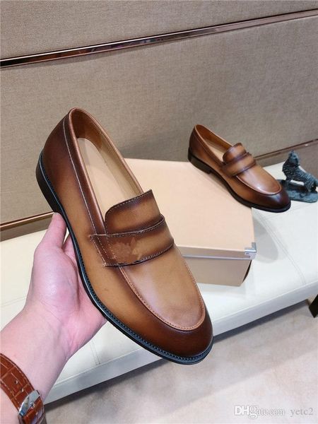 

q1 2020 new men's dress shoes genuine leather stitching classics black & brown shoe man elegant wedding office formal shoes for men 22