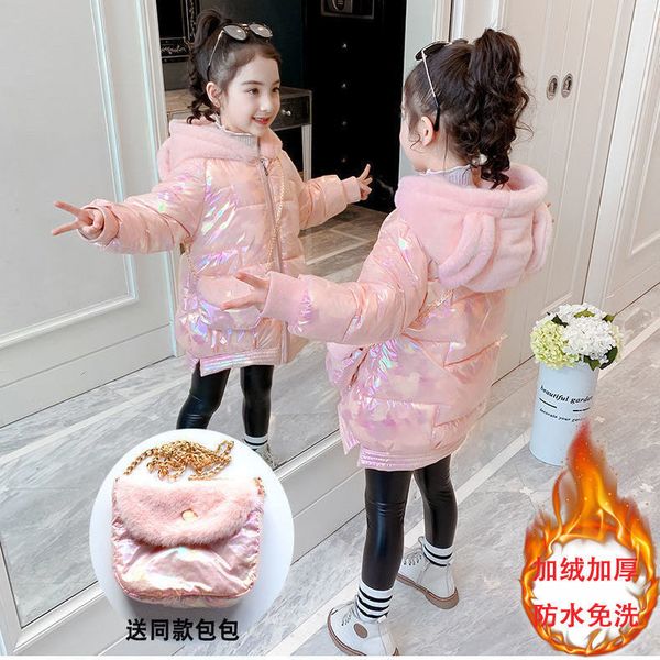 

girl's cotton padded clothes fall / winter 2020 new style children's foreign style korean bright face net red girl's medium a, Blue;gray