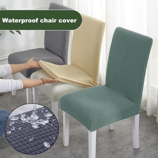 

chair covers jacquard plain dining cover spandex elastic slipcover case stretch waterproof for wedding el banquet