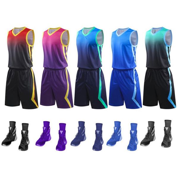 

men basketball set uniforms kits 2020 big size college basketball jerseys sports suits diy customized training suits wea wmtqxe, Gray;blue