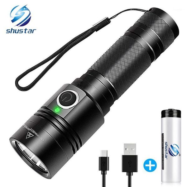 

usb rechargeable 4 lighting mode super bright led use 18650 battery for night lighting, camping, etc.1