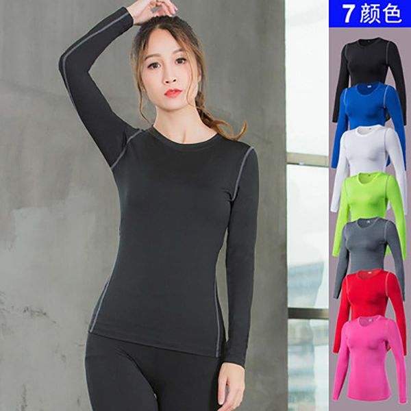 

fitness sport yoga clothes tight training gym long sleeve exercise fitness t-shirt sweat shirt women sportswear jogging gym suit, White;red