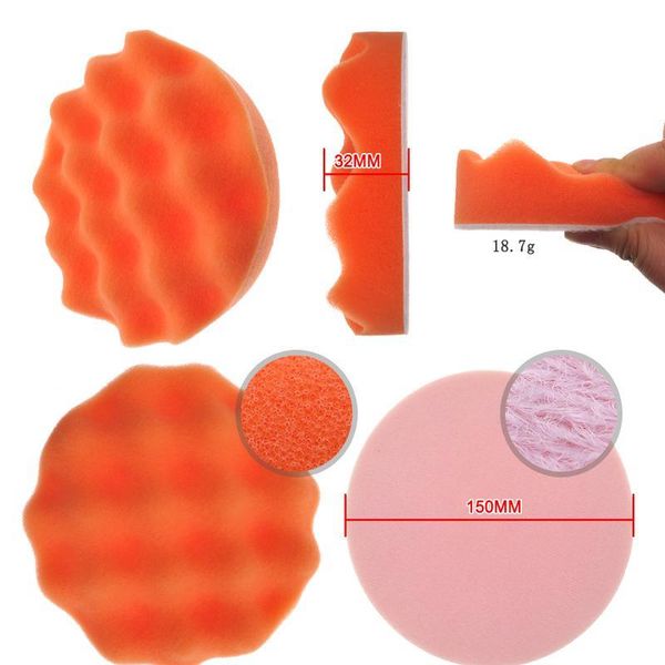 

9pcs 6inch buffer sponge pad set car woolen polishing pad kit buffing waxing with m14 drill adaptor for car cleani jllsbo