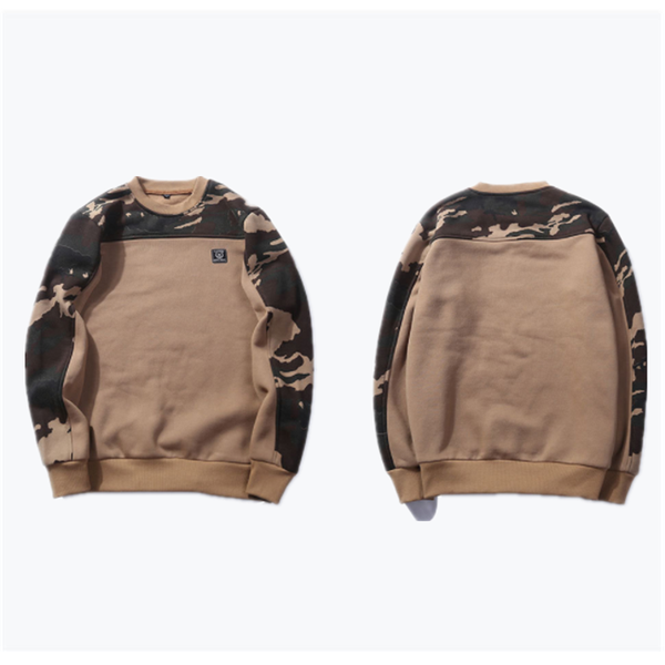 

men's sweaters 1251 autumn and winter large size round neck casual camouflage fleece pullover sweater, White;black