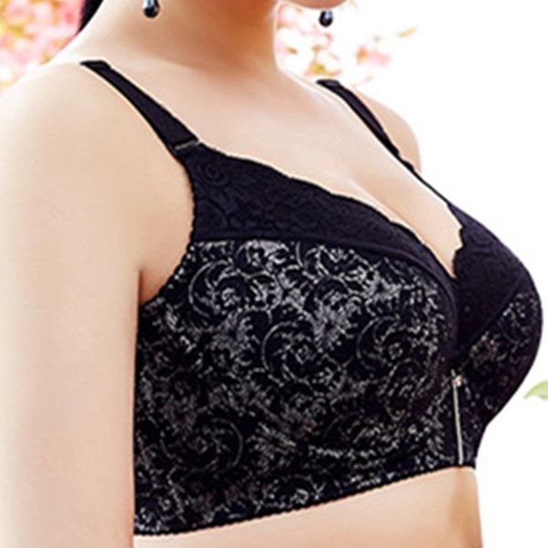 

big breast minimizer bra plus size push up full cup thin adjustable bras 34 90 44 105 110 50 lj201204, Red;black