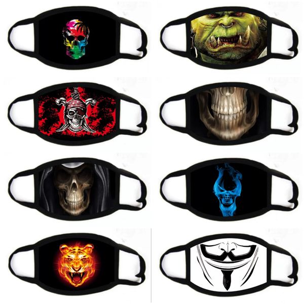 

factory masks 31styles halloween face 100pcs 3d dhl digital skull printing dustproof pretective washable cartoon decorat