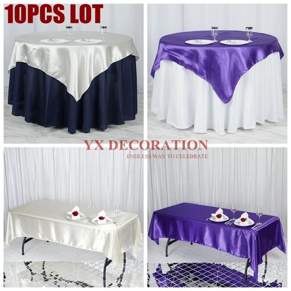 

table cloth 10pcs lot satin wedding tablecloth overlay for banquet event decoration