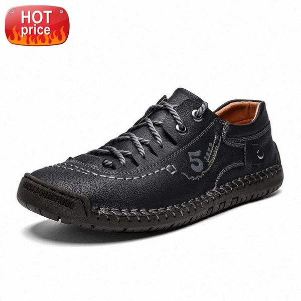 

men casual shoes leather fashion men sneakers handmade breathable man shoes lightweight mens loafers moccasins plus size 38-47 #lx4g