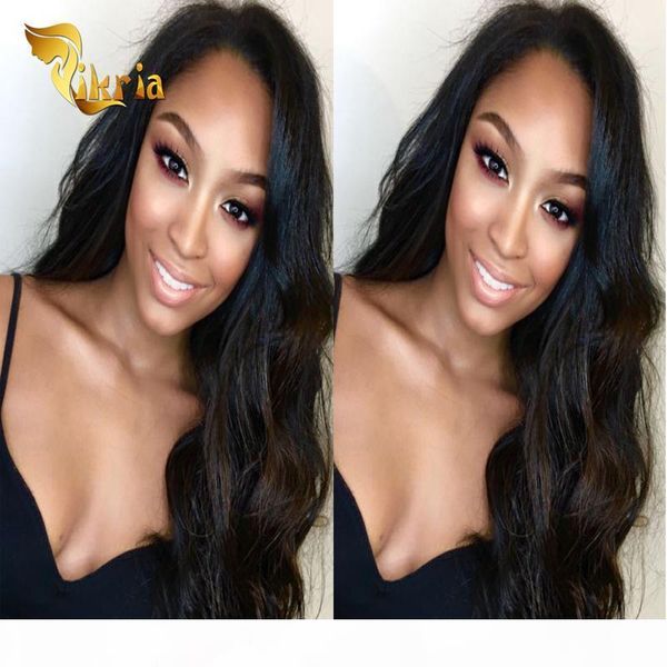 

human hair silk base full lace wigs with bangs body wave hair weaves indian peruvian malaysian brazilian virgin hair lace front wigs, Black;brown