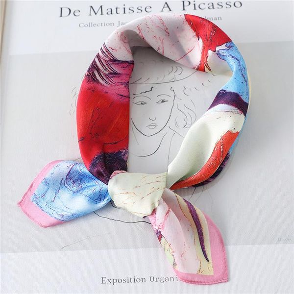 

2020 silk square square scarf lady hair pails мода голова обертывания женщины бандана женщина деревянка печать печать шарфы дизайнер фуляр, Blue;gray