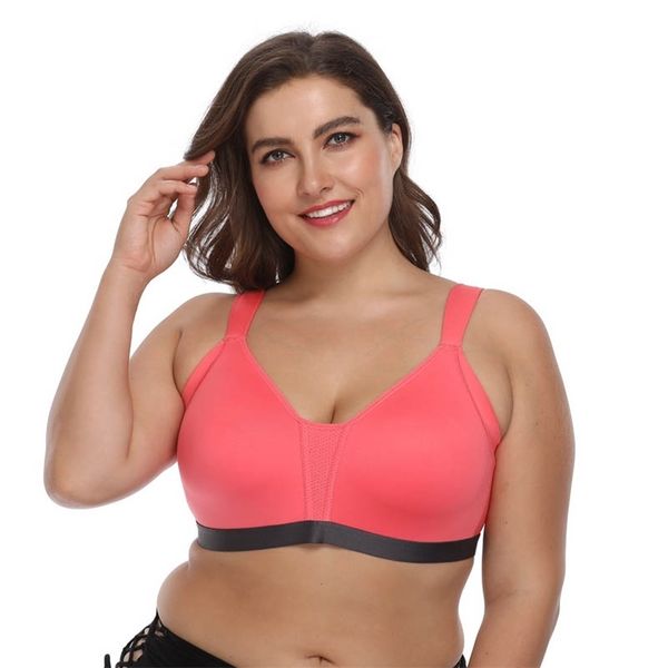 

large size sports bra seamless women plus size fitness vest wireless bralette 100b 100c drop shipping lj201208, Red;black