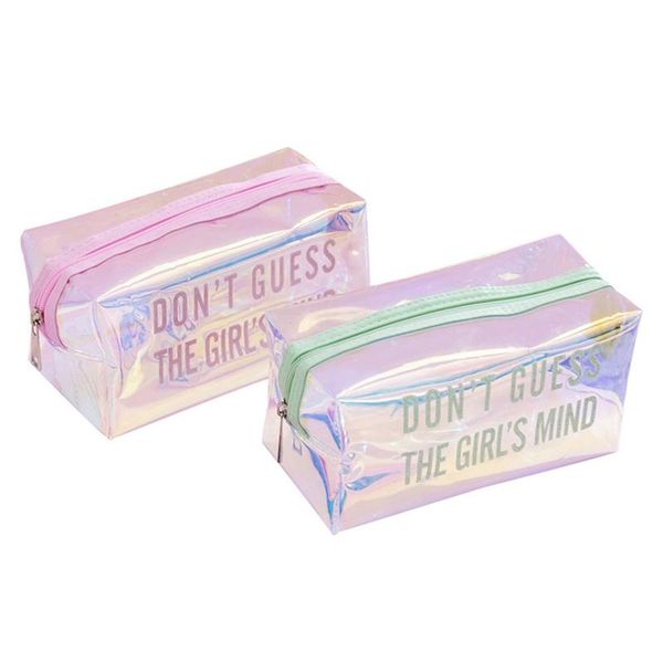 

laser deisgn cosmetic bag transparent travel bag female cute capacity waterproof jelly pvc cosmetic female makeup