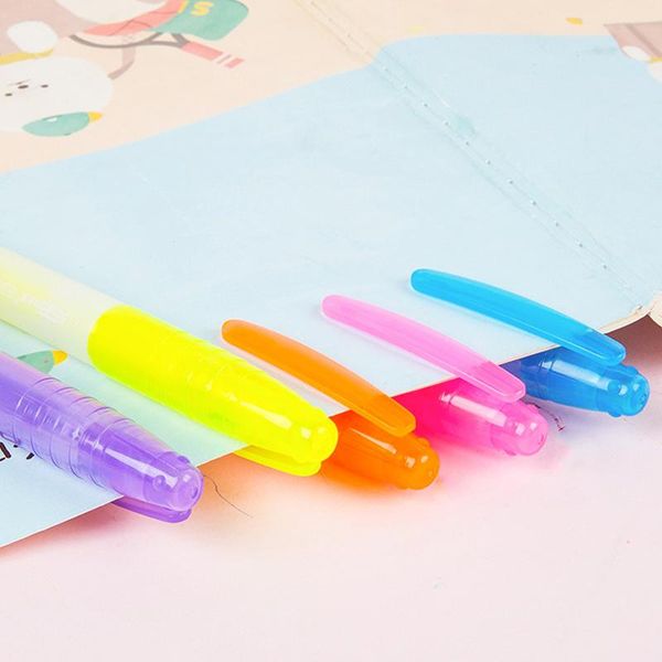 

6шт творческий высокопроизводительный многоцветный чайница портативный маркер ручка ручка для ребенка подарок marcador office школьные прина, Black;red