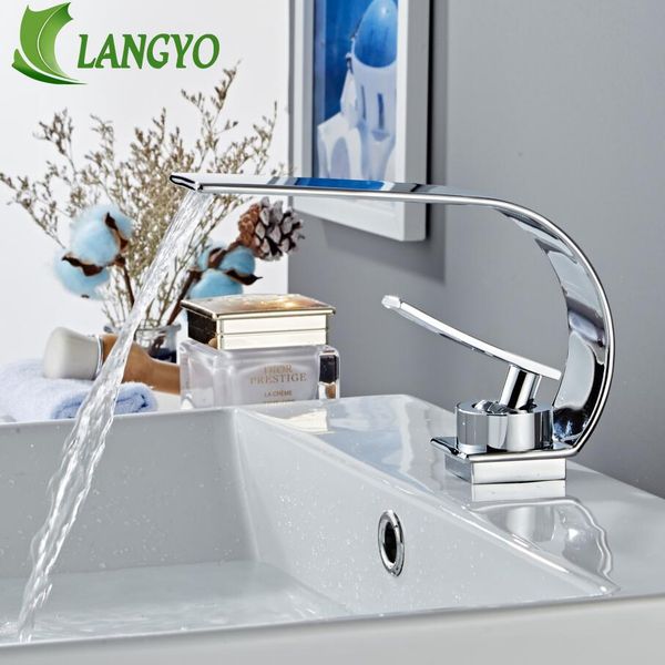 

langyo новой холодной и горячей водопад латунь черный хром белый бассейна кран смесителя на бортике одной ручкой водопад tap br 2018a sqcpfi