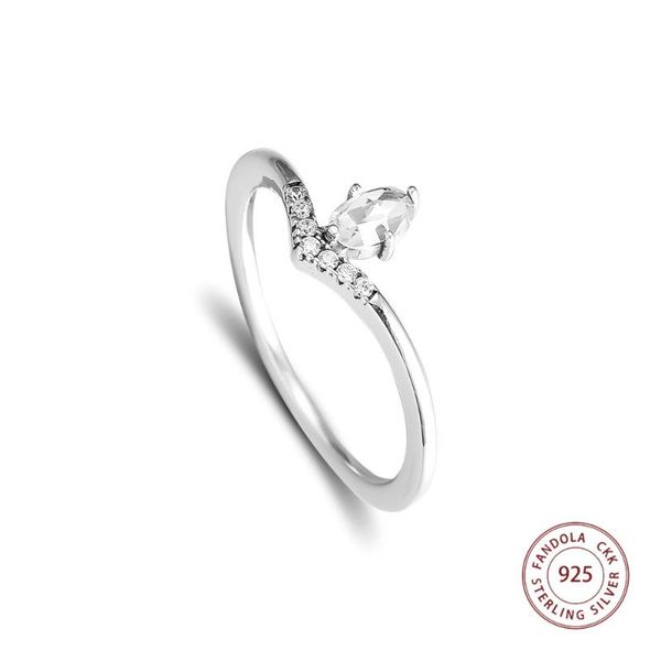 

cluster rings classic wish ring 925 sterling silver clear cz for women fashion jewelry anillos accesorios mujer, Golden;silver