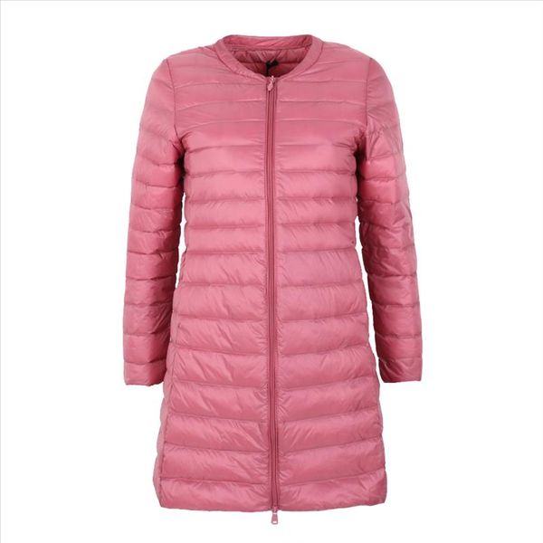 

brand down jacket female long duck down jacket women lightweight warm linner slim portable ladies coats, Black