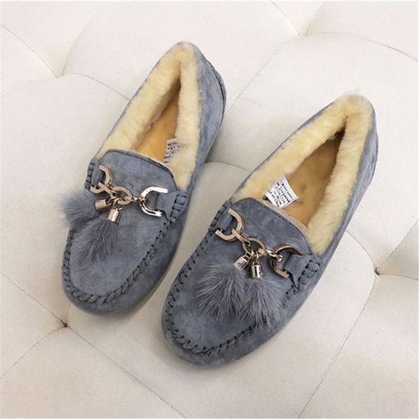 

winter non-slip rubber soles ankle boots natural fur thick wool cowhide genuine leather snow boots warm shoes women y200115, Black