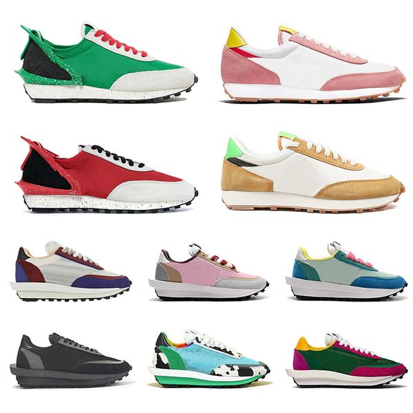 

wholesale xsacai ldv waffle running shoes men women chunky dunky pink white nylon wheat black sports sneakers chaussures 36-45, White;red