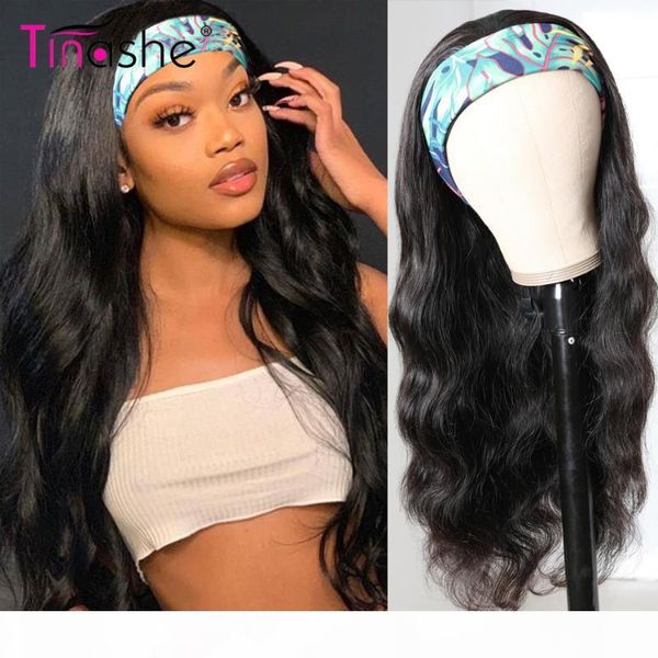 

tinashe headband wig body wave lace front wig 150 density brazilian chic scarf head band wigs for black women human hair wigs, Black;brown