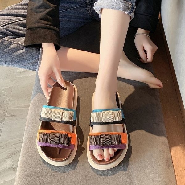 

fashion manwomens shoes house slippers mixed colors outside beach wear low (1cm-3cm) zapatos mujer flat women cute slipper faux fur, Black