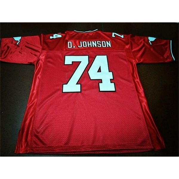

custom 121 youth women vintage calgary stampeders #74 dwayne johnson football jersey size s-4xl or custom any name or number jersey, Black