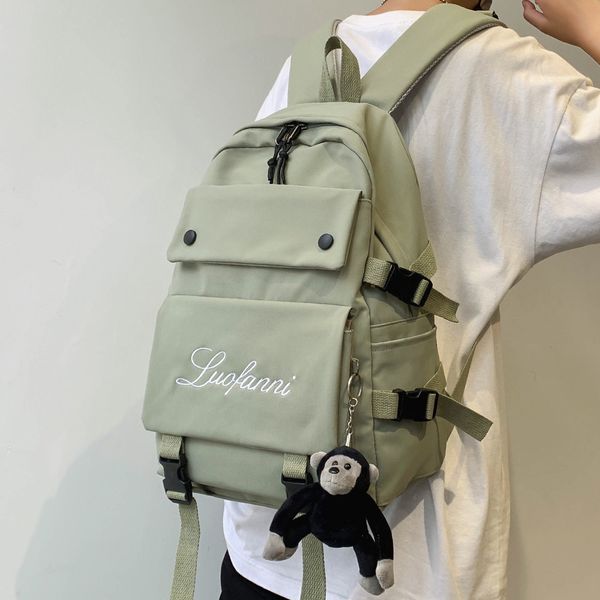 

lady embroidery men backpack waterproof nylon girl book school bag female college male backpack women trendy boy bag student new c1223