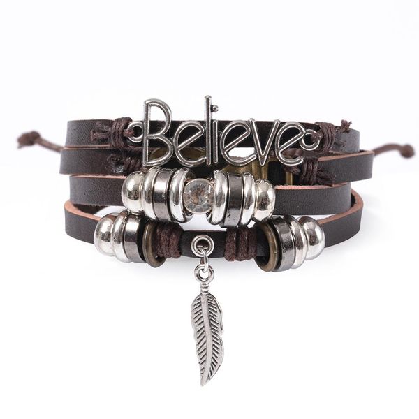 

eif dock boho bracelet vintage multiple layers leather bracelet rope chain wrap bracelet set charms owl bangles for men jewelry wmtehp