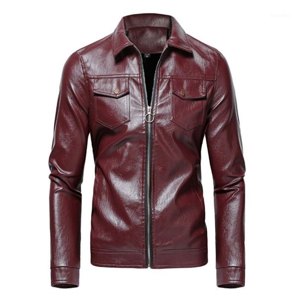 

men's coats autumn winter solid fashion casual leather jacket biker motorcycle zipper long sleeve blouses jacket1, Black;brown
