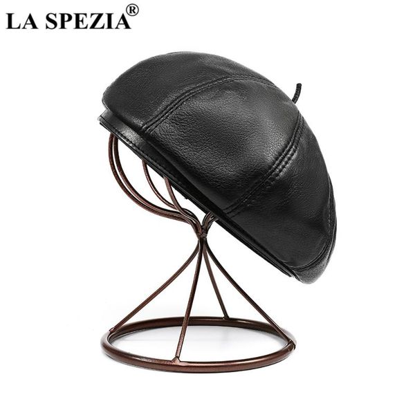 

la spezia berets caps for women solid black sheepskin pumpkin hat vintage casual octagonal cap ladies painter hat, Blue;gray