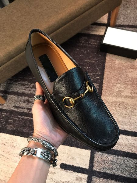 

big size 2019 new 38-48 fashion leather shoes luxury men dress shoe pointed oxfords shoes designer luxury men formal shoes, Black