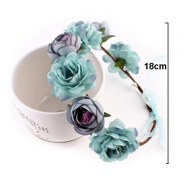 

rose flower crown wreath women wedding tiaras head band floral headwear bridesmaid bridal headpiece beach headband garland q sqcmjt
