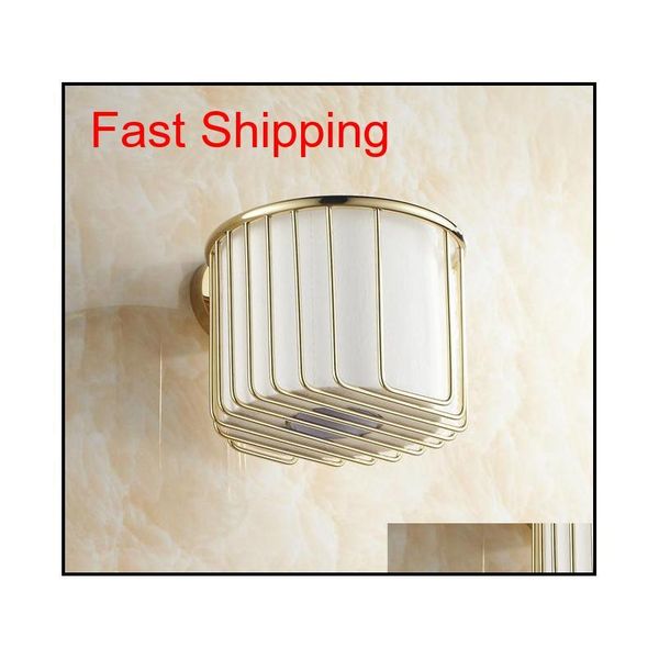 

paper holders brass gold finish toilet paper roll holder bath shelf shower storage basket euro wall mounte qylmpi dh_seller2010