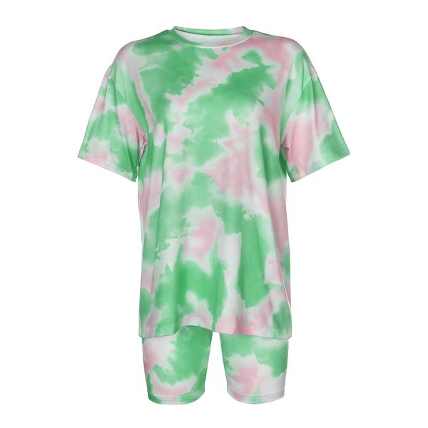 

2021 new tie dye shorts and set fashion tracksuits womens pieces outfits summer streetwear 7w4h, Gray