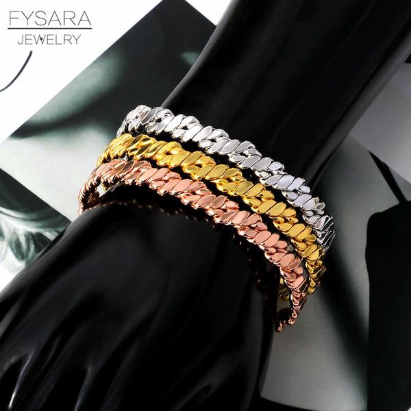 

fysara vintage витые браслеты цепи дизайн браслеты для женщин золотой цвет регулируемый открытый манжеты браслеты мужчины минимализм ювелирн, Black